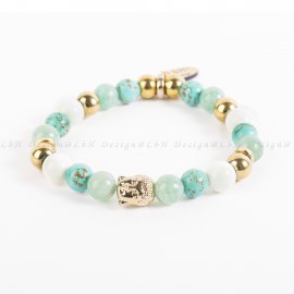 Amazonit – Türkenit – Kagyló – Arany Hematit - Buddha Arany