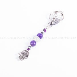 Ametiszt-Roppantott Hegyikristály-Ezüst Hematit - Hamsa