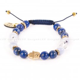 LAPIS LAZULI - KALCEDON - HEGYIKRISTÁLY - ARANY FATIMA KEZE