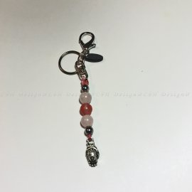 Málna kvarc - Rózsakvarc - Ezüst Hematit - Buddha Tenyere Kulcstartó