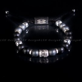 Matt Hematit - Matt Ónix - Ezüst Hematit - Buddha 925