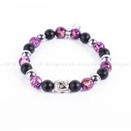 Matt Ónix-Androméda Tengeri Üledék Jáspis-Ezüst Hematit-Ezüst Buddha