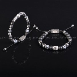 Matt Ónix - Hópehely Obszidián - Hematit - Ónix - Ezüst hematit - Buddha 925 szett