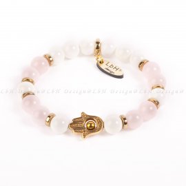 RÓZSAKVARC - KAGYLÓ - ARANY HEMATIT - ARANY FATIMA KEZE