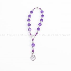 Amethyst – Silver Hematite- Saint Christopher