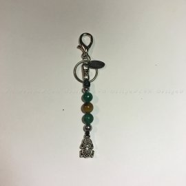 Aventurin - Tigrisszem - Ezüst Hematit - Szerencse hozó Béka Kulcstartó