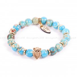 ÉGKÉK TENGERI ÜLEDÉK JASPIS - OROSZLÁN ARANY