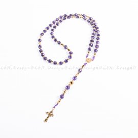 Faceted Amethyst – Golden Hematite – Rosary 925 Gold