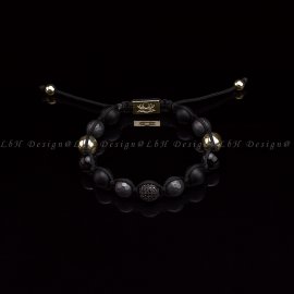 Faceted Matte Hematite-Matte Onyx-Onyx-Golden Hematite-Privilege 925 