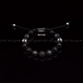 Faceted Matte Hematite-Matte Onyx-Onyx-Silver Hematite-Privilege 925 