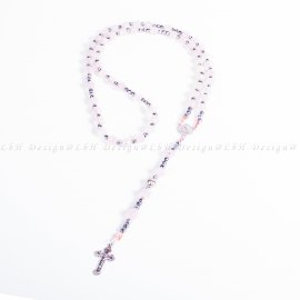 Faceted Rose Quartz – Silver Hematite – Rosary 925 Silver