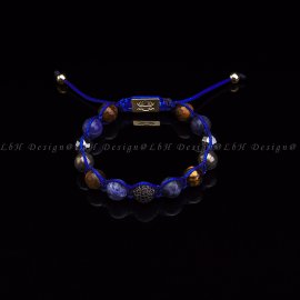 Faceted Tiger's Eye - Sodalite - Pyrite-Faceted Hematite - Privilege 925 