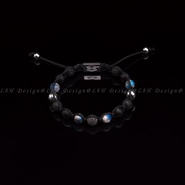 Granite-Faceted Matte Onyx-Lava Stone-Silver Hematite - Privilege 925 Lotus Silver