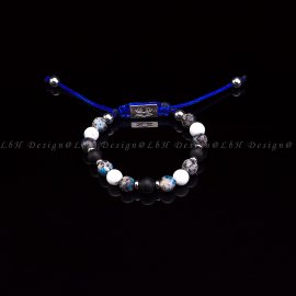 Granite-Matte Onyx- Howlite-Silver Hematite-Privilege 925 Lotus Silver