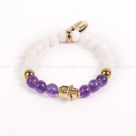 KAGYLÓ - ARANY HEMATIT - AMETISZT - FATIMA KEZE ARANY