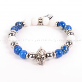 KAGYLÓ - EZÜST HEMATIT - KÉK TENGERI ÜLEDÉK JASPIS - SISAK EZÜST