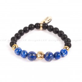 LAPIS LAZULI - ARANY HEMATIT - MATT ÓNIX - BUDDHA ARANY