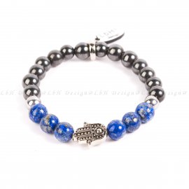 LAPIS LAZULI - EZÜST HEMATIT - HEMATIT - FATIMA KEZE EZÜST