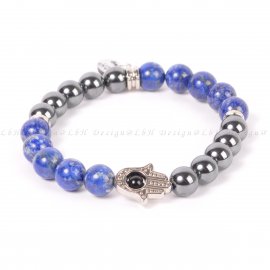 LAPIS LAZULI-HEMATIT - FATIMA KEZE EZÜST