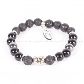 LÁVAKŐ – ÓNIX – HEMATIT - BUDDHA EZÜST