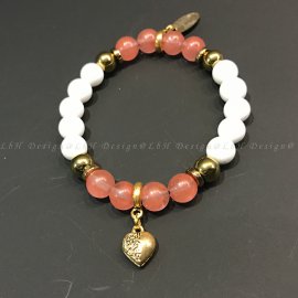 Málna kvarc - Kagyló - Arany hematit - L'amour szív arany