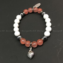 Málna kvarc - Kagyló - Ezüst hematit - L'amour szív 