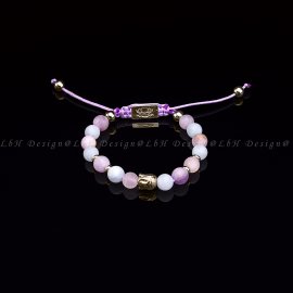 Matte Amethyst - Matte Rose Quartz - Matte Aquamarine - Golden Hematite-925 Buddha Gold