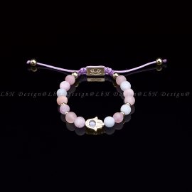 Matte Amethyst - Matte Rose Quartz - Matte Aquamarine - Golden Hematite-925 Hand of Fatima