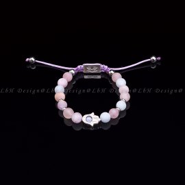 Matte Amethyst - Matte Rose Quartz - Matte Aquamarine - Silver Hematite-925 Hand of Fatima Silver