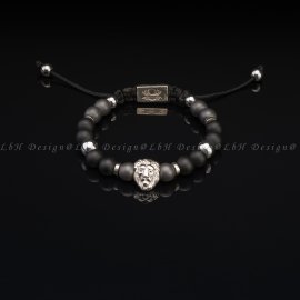 Matte Hematite - Matte Onyx - Silver Hematite - Lion 925