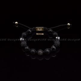 Matte Onyx-Faceted Onyx-Lava Stone-Faceted Hematite-Privilege 925 