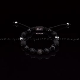 Matte Onyx-Faceted Onyx-Lava Stone-Faceted Hematite-Privilege 925 