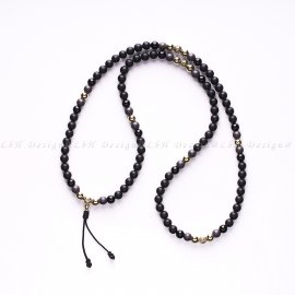 Matte Onyx-Onyx-Matte Hematite-Gold Hematite-Privilege 925 Gold Traditional Mala