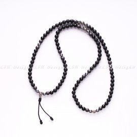 Matte Onyx-Onyx-Matte Hematite-Silver Hematite-Privilege 925 Silver Traditional Mala