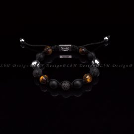 Matte Onyx-Tiger's Eye-Lava Stone-Ezüst Hematite-Privilege 925 