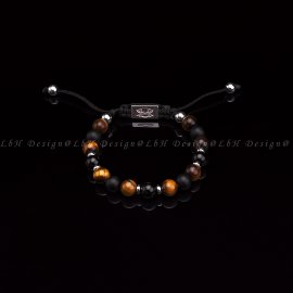 Matte Onyx-Tiger's Eye-Onyx-Silver Hematite-Privilege 925 Lotus Silver