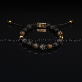 Matte Tiger's Eye-Lava Stone-Matte Onyx-Golden Hematite