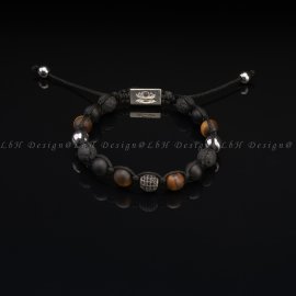 Matte Tiger's Eye-Lava Stone-Matte Onyx-Silver Hematite