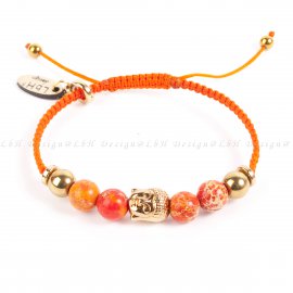 NARANCSSÁRGA TENGERI ÜLEDÉK JASPIS - ARANY HEMATIT - BUDDHA ARANY