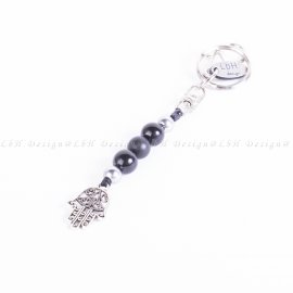 Ónix-Matt Ónix-Ezüst Hematit - Hamsa 