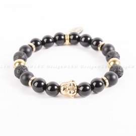 Ónix – Matt Ónix- Lávakő – Arany Hematit - Lucky Buddha Arany