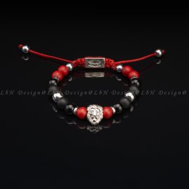 Onyx - Matte Onyx - Red Howlite - Silver Hematite - Lion 925