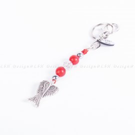  Piros Achát-Roppantott Hegyikristály-Ezüst Hematit - Angyalszárny