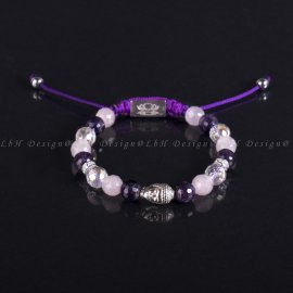 Privilege 925 Limited Buddha-Faceted Rose Quartz-Faceted Aqua Aura Quartz-Faceted Amethyst