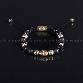 Privilege 925 Limited Buddha-Matte Onyx-Golden Hematite-Faceted Onyx