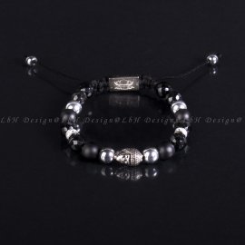 Privilege 925 Limited Buddha-Matte Onyx-Silver Hematite-Faceted Onyx
