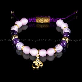 Rózsakvarc - Aqua Aura kvarc - Ametiszt - Arany Hematit - Ohm 925 Arany