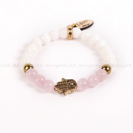 RÓZSAKVARC- ARANY HEMATIT - KAGYLÓ - FATIMA KEZE ARANY