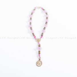Rose Quartz – Golden Hematite – Saint Christopher