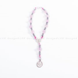 Rose Quartz – Silver Hematite – Saint Christopher